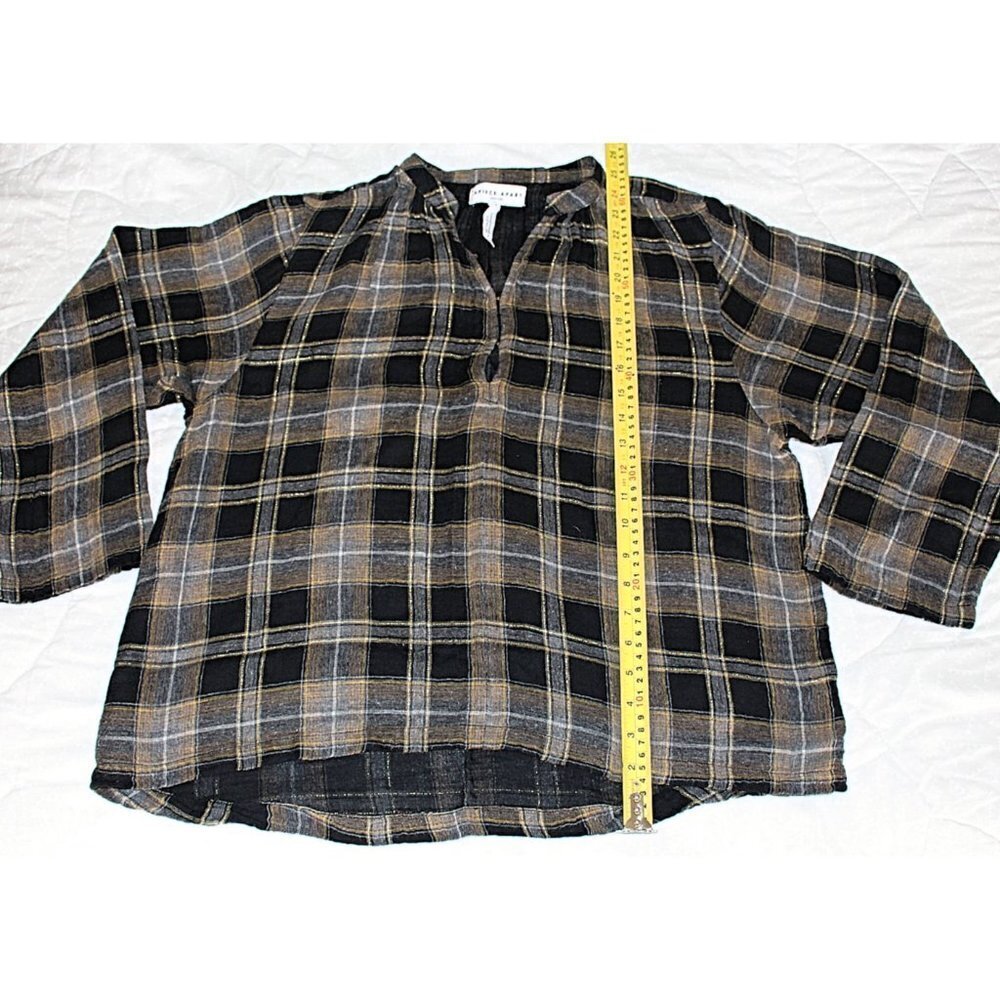 Apiece Apart - Agata Top - CP Shades Style Double Cotton Plaid w/Metallic, 4 - Picture 7 of 10